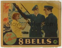 5r176 8 BELLS LC 1935 close up of pretty Ann Sothern with uniformed Ralph Bellamy on ship!
