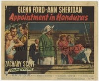 5r204 APPOINTMENT IN HONDURAS LC #6 1953 Glenn Ford carrying Ann Sheridan on ship, Jacques Tourneur
