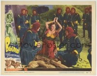 5r229 BAGDAD LC #6 1950 image of Maureen O'Hara in sexiest harem outfit dancing for men!