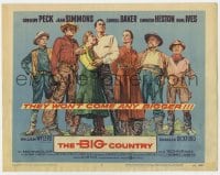 5r013 BIG COUNTRY TC 1958 art of Gregory Peck, Charlton Heston Simmons & cast, William Wyler classic