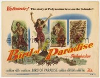 5r014 BIRD OF PARADISE TC 1951 art of Louis Jourdan & sexy Debra Paget, Polynesian island love!