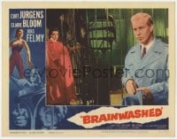 5r289 BRAINWASHED LC #4 1960 Claire Bloom by spiral staircase watching Jorg Felmy!