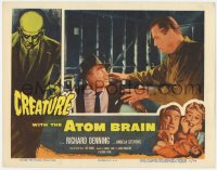 5r388 CREATURE WITH THE ATOM BRAIN LC 1955 creepy zombie reaches to strangle Tristram Coffin!