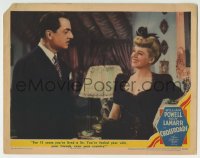 5r392 CROSSROADS LC 1942 Claire Trevor laughs & tells William Powell he's lived a lie for 13 years!