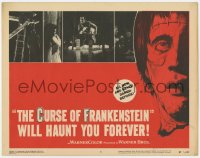 5r397 CURSE OF FRANKENSTEIN LC #5 1957 Peter Cushing, cool close up monster artwork + 3 scenes!