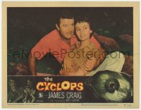 5r402 CYCLOPS LC #2 1957 Bert I. Gordon, romantic c/u of Gloria Talbott & James Craig!