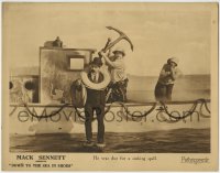 5r437 DOWN TO THE SEA IN SHOES LC 1923 Chaplin imitator Billy Bevan about to be clobbered w/anchor!