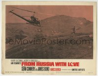 5r499 FROM RUSSIA WITH LOVE LC #2 1964 cool far shot of Sean Connery as Bond chased by helicopter!