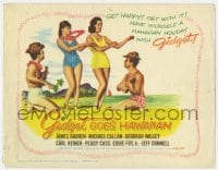 5r055 GIDGET GOES HAWAIIAN TC 1961 different image of guys playing ukuleles for girls hula dancing!
