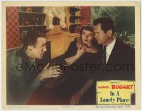 5r580 IN A LONELY PLACE LC #5 1950 Humphrey Bogart explains to scared Jeff Donnell & Frank Lovejoy!