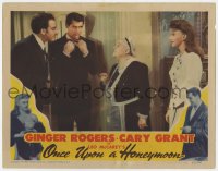 5r709 ONCE UPON A HONEYMOON LC 1942 Ginger Rogers watches maid talking to Cary Grant & Hans Conried!