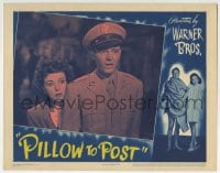 5r733 PILLOW TO POST LC 1945 great close up of surprised Ida Lupino & uniformed William Prince!