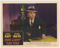 5r767 RED LIGHT LC #7 1949 great close up of tough George Raft with pistol & fedora!