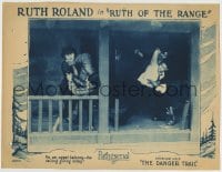 5r787 RUTH OF THE RANGE chapter 3 LC 1923 Ruth Roland grappling with bad guys as balcony gives way!