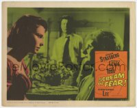 5r796 SCREAM OF FEAR LC 1961 Hammer, close up of worried Susan Strasberg staring at Ann Todd!