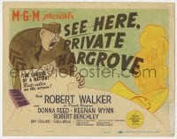 5r127 SEE HERE PRIVATE HARGROVE TC 1944 Robert Walker, Donna Reed, great Al Hirschfeld art!