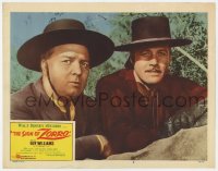 5r822 SIGN OF ZORRO LC #2 1960 close up of Guy Williams as Don Diego & Gene Sheldon as Bernardo!