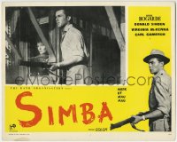 5r824 SIMBA Iranian LC #2 R1963 great close up of Dirk Bogart with gun protecting Virginia McKenna!