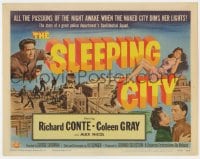 5r128 SLEEPING CITY TC R1956 Conte, Coleen Gray, when Naked City dims her lights passions awake!