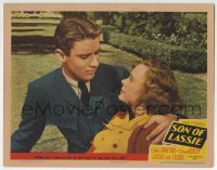 5r841 SON OF LASSIE LC #6 1945 close up of young Peter Lawford holding pretty June Lockhart!