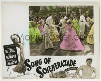 5r845 SONG OF SCHEHERAZADE photolobby 1947 Yvonne De Carlo & Jean-Pierre Aumont dancing at ball!