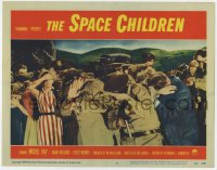 5r846 SPACE CHILDREN LC #6 1958 Jack Arnold, close up of citizens & police recoiling in fear!