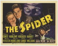 5r131 SPIDER TC 1945 close up of Richard Conte & Faye Marlow holding each other in web!