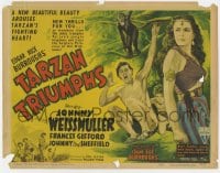5r138 TARZAN TRIUMPHS TC 1943 great art of Johnny Weissmuller, Frances Gifford & Sheffield!