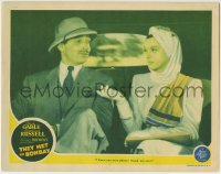 5r895 THEY MET IN BOMBAY LC 1941 Rosalind Russell tells phony Clark Gable to hand them over!