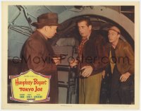 5r911 TOKYO JOE LC #5 1949 close up of Humphrey Bogart being held at gunpoint inside plane!