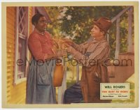 5r915 TOO BUSY TO WORK LC 1932 c/u of Will Rogers giving plucked chicken to Louise Beavers!