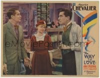 5r958 WAY TO LOVE LC 1933 c/u of Ann Dvorak between Maurice Chevalier & Edward Everett Horton!