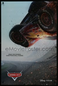 5s165 CARS 3 advance DS 1sh 2017 Disney/Pixar, incredible CGI image of car crashing in race track!