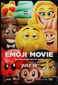 5s276 EMOJI MOVIE advance DS 1sh 2017 voices of Miller, Corden, Wright and Patrick Stewart as Poop!
