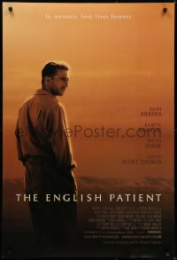 5s282 ENGLISH PATIENT DS 1sh 1997 Ralph Fiennes, in memory, love lives forever, Best Picture Winner!