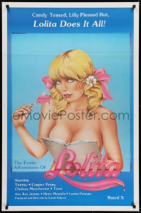 5s285 EROTIC ADVENTURES OF LOLITA 1sh 1982 x-rated, Leon Gucci, Ron Jeremy, great super-sexy art!