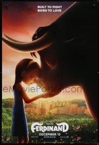 5s307 FERDINAND style A teaser DS 1sh 2017 John Cena voices title role, great image of bull & Nina!