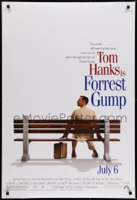 5s327 FORREST GUMP advance DS 1sh 1994 Tom Hanks sits on bench, Robert Zemeckis classic!