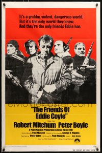 5s336 FRIENDS OF EDDIE COYLE int'l 1sh 1973 Robert Mitchum lives in a grubby, dangerous world!