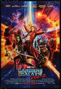 5s382 GUARDIANS OF THE GALAXY VOL. 2 int'l French language advance DS 1sh 2017 different cast image!