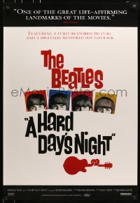 5s393 HARD DAY'S NIGHT DS 1sh R1999 The Beatles in their first film, rock & roll classic!