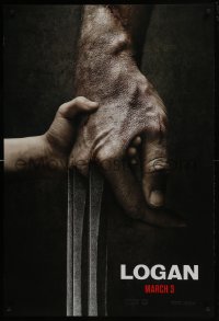 5s526 LOGAN style A revised teaser DS 1sh 2017 Jackman in the title role as Wolverine, claws out!