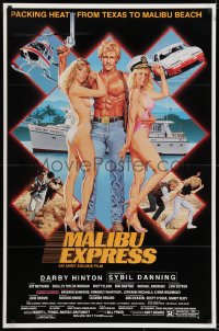 5s553 MALIBU EXPRESS 1sh 1985 directed by Andy Sidaris, Salk art of sexy bikini clad girls!
