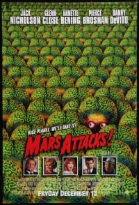 5s562 MARS ATTACKS! int'l advance 1sh 1996 directed by Tim Burton, great image of brainy aliens!