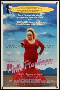 5s656 PINK FLAMINGOS 1sh R1997 Divine, Mink Stole, John Waters, proud to recycle their trash!