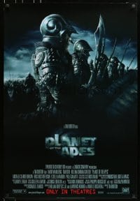 5s661 PLANET OF THE APES style B int'l advance DS 1sh 2001 Tim Burton, great image of huge ape army!