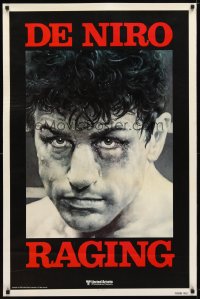 5s696 RAGING BULL teaser 1sh 1980 classic close up boxing image of Robert De Niro, Martin Scorsese!