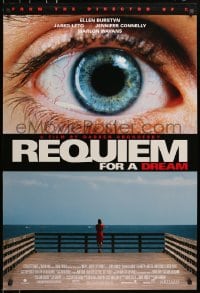 5s707 REQUIEM FOR A DREAM DS 1sh 2000 addicts Jared Leto & Jennifer Connelly, cool eye image!