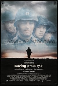 5s744 SAVING PRIVATE RYAN DS 1sh 1998 Spielberg, cast image of Tom Hanks, Tom Sizemore, Matt Damon!
