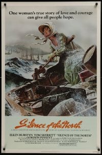 5s773 SILENCE OF THE NORTH 1sh 1981 artwork of Ellen Burstyn braving the rapids alone!